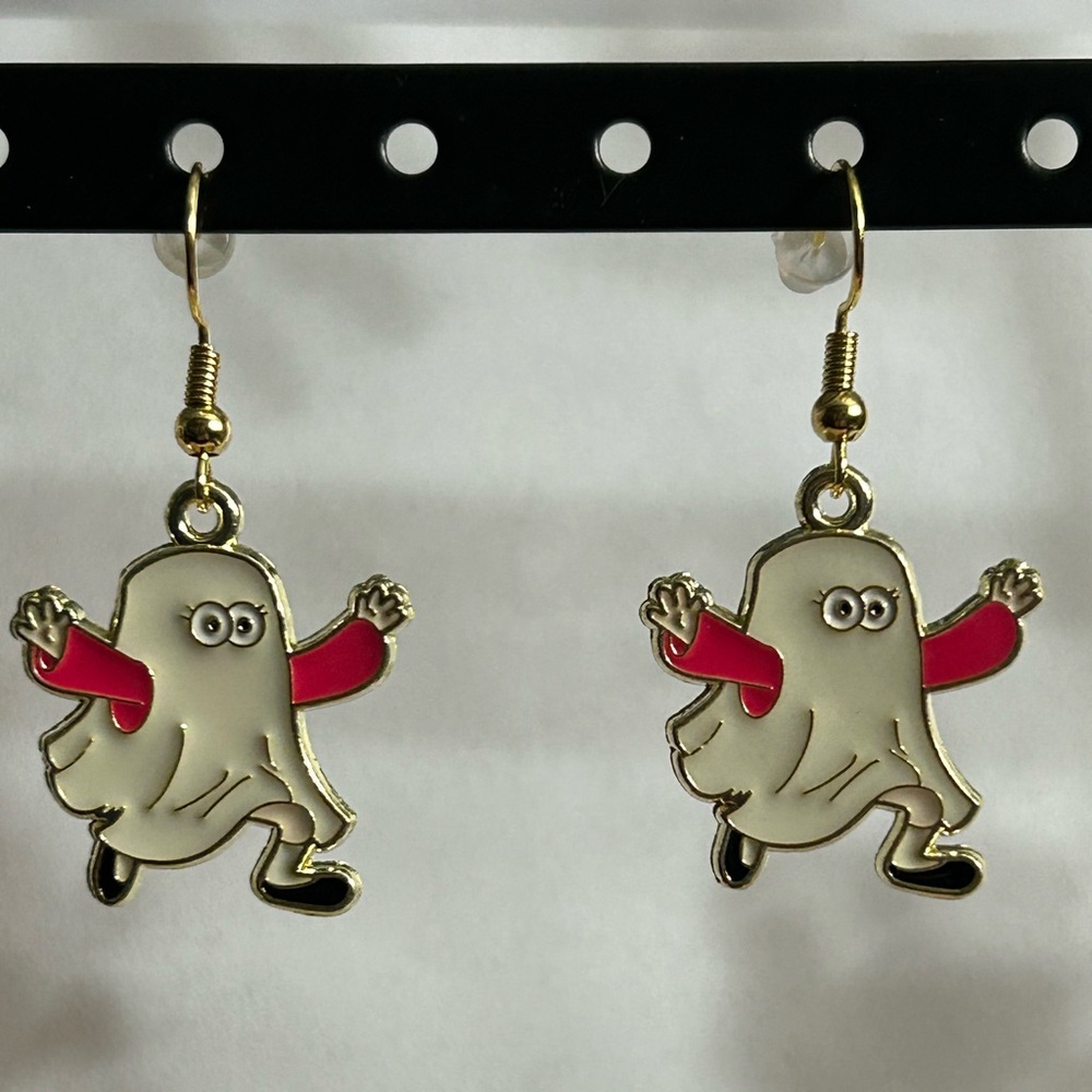 Handmade Gravity Falls Ghost Mabel Cartoon Character Gold Finish Earrings New